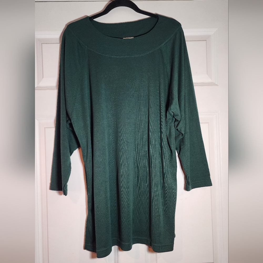 Katy D. Green 3/4 Sleeve Tunic Top Size 14/16